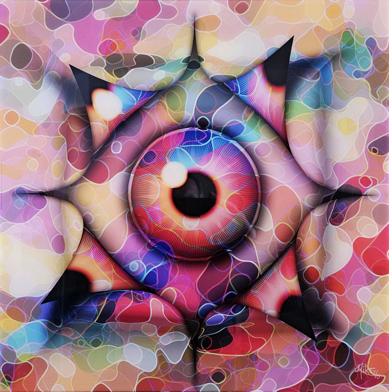 MikoArt-Kleurproof Epoxy LiquidGloss op AluDibond-0085  50x50cm