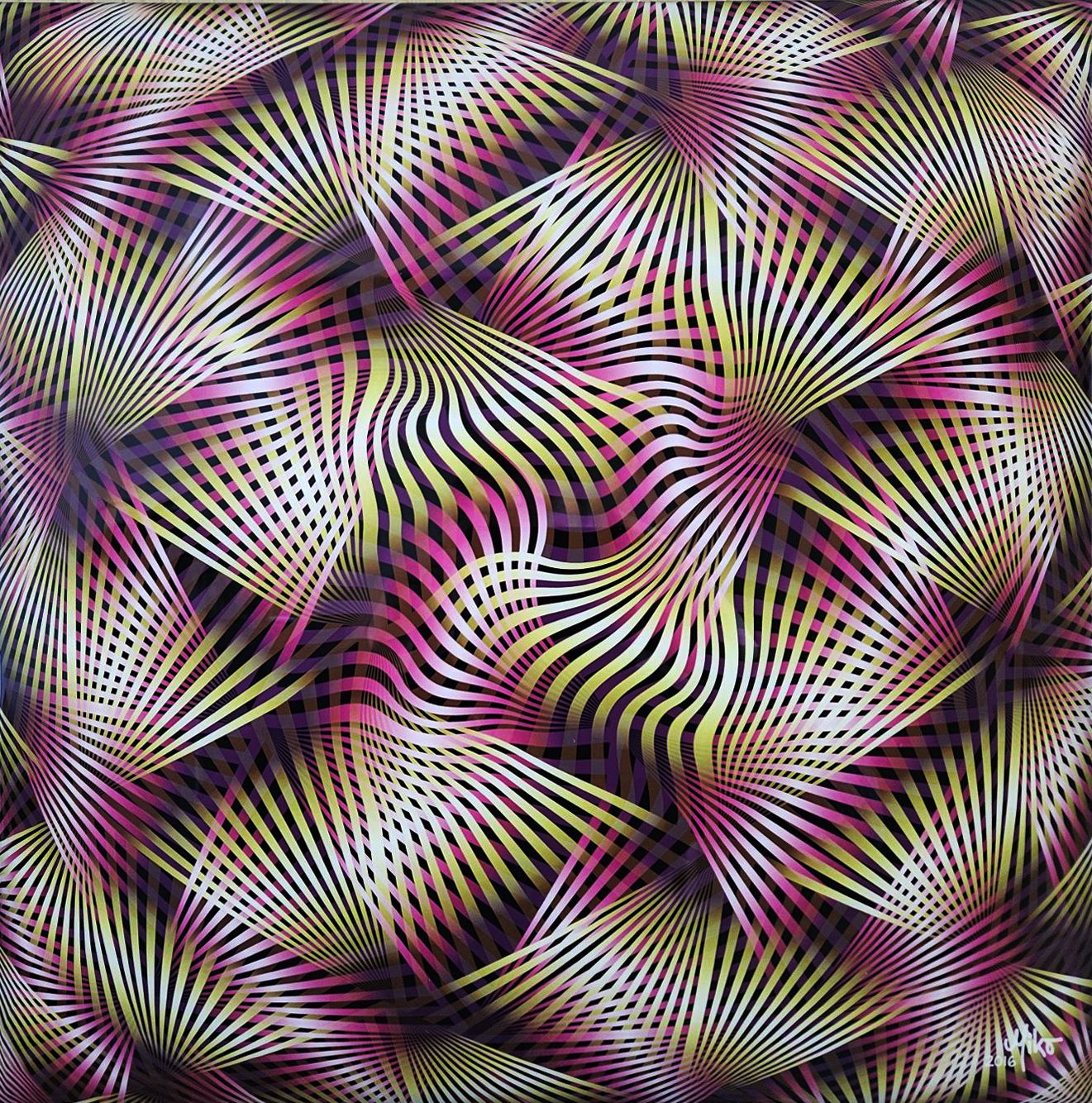 MikoArt-Kleurproof Epoxy LiquidGloss op AluDibond-0102 50x50cm