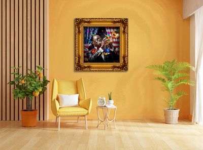 MikoArt-Liquid Gloss®-07FP/Louis Armstrong-120x120cm