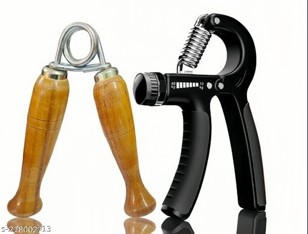 Strauss Adjustable Hand Grip+ Wooden Hand Grip Resistance (10KG - 40KG)