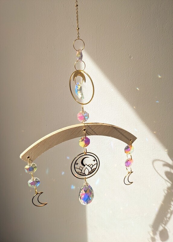 Attrape soleil support bois &quot;lune&quot;