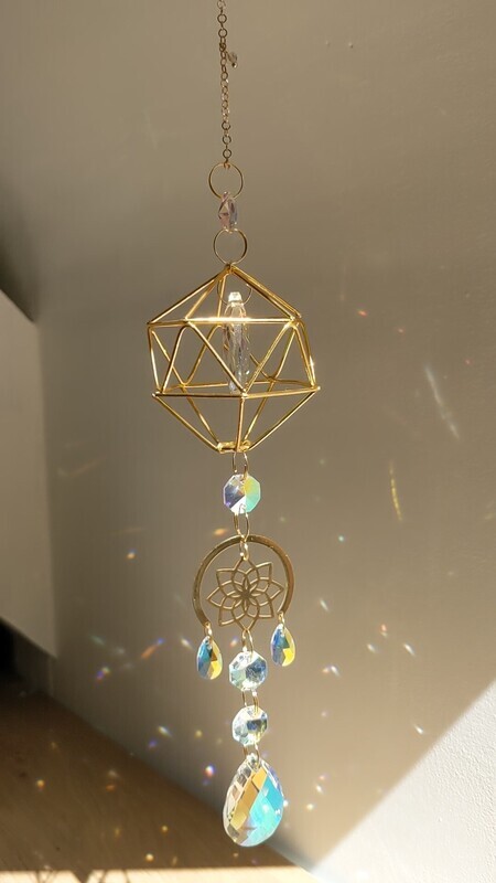 Attrape soleil &quot;losange et fleur de vie&quot;