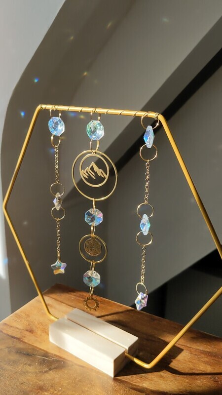 Attrape soleil à poser &quot;montagne, flocon et soleil&quot;