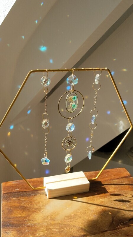 Attrape soleil à poser &quot;fleur bleue&quot;