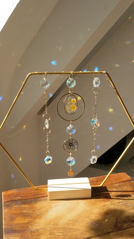 Attrape soleil à poser &quot;fleur jaune&quot;