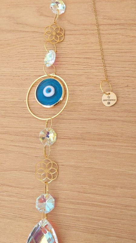 Attrape soleil "Nazar bleu fleur de vie"