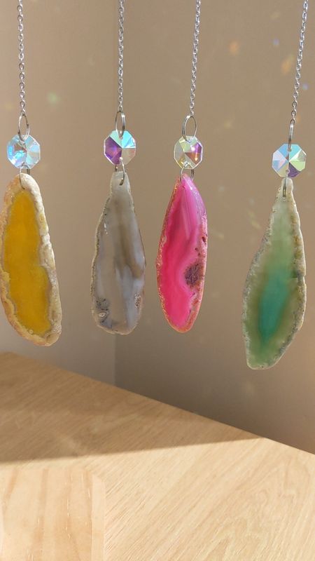 Attrape soleil chaîne argentée &quot;Agate&quot;