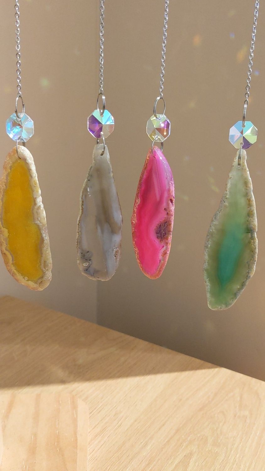 Attrape soleil chaîne argentée &quot;Agate&quot;
