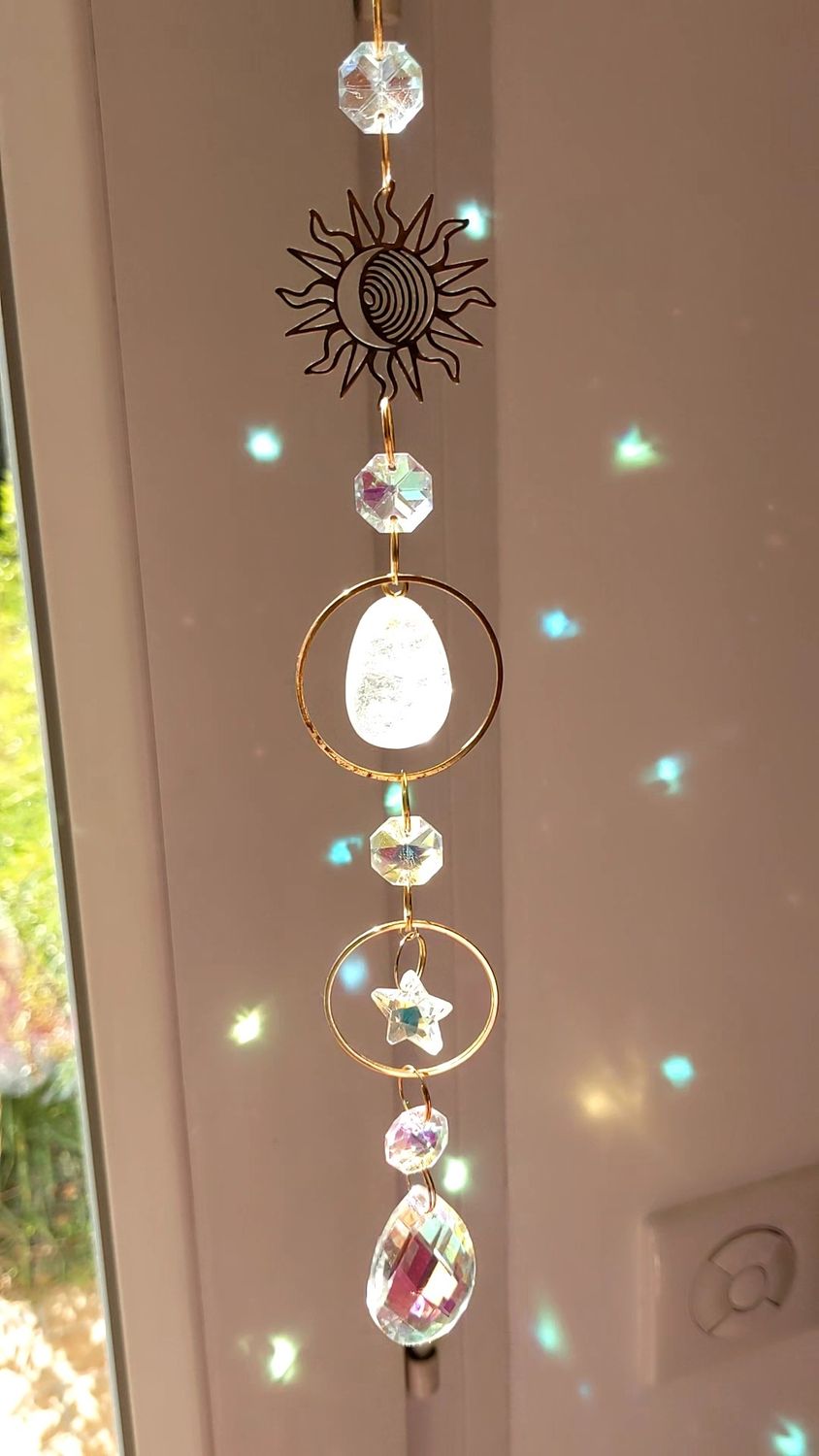 Attrape soleil minéraux &quot;soleil et cristal de roche&quot;