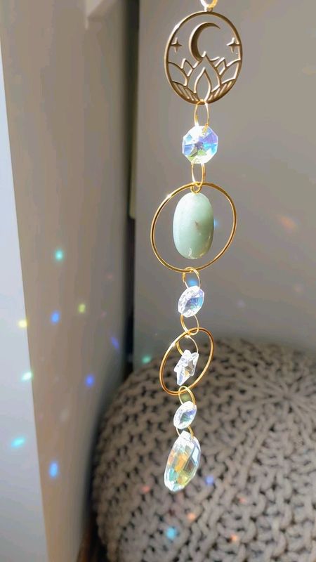 Attrape soleil minéraux "lotus et amazonite"