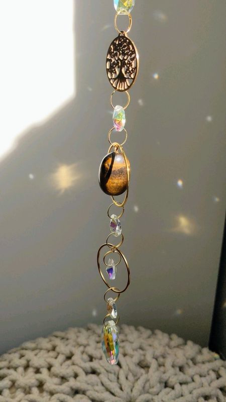 Attrape soleil minéraux "arbre de vie et œil de tigre"