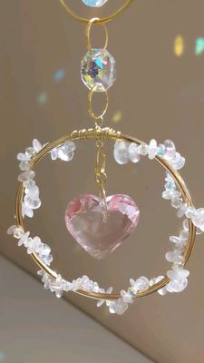 Attrape soleil "cœur et Quartz rose"