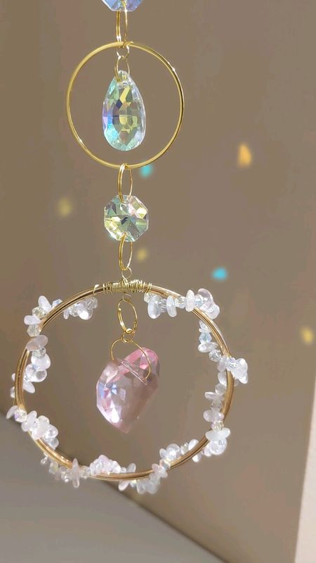 Attrape soleil "cœur et Quartz rose"