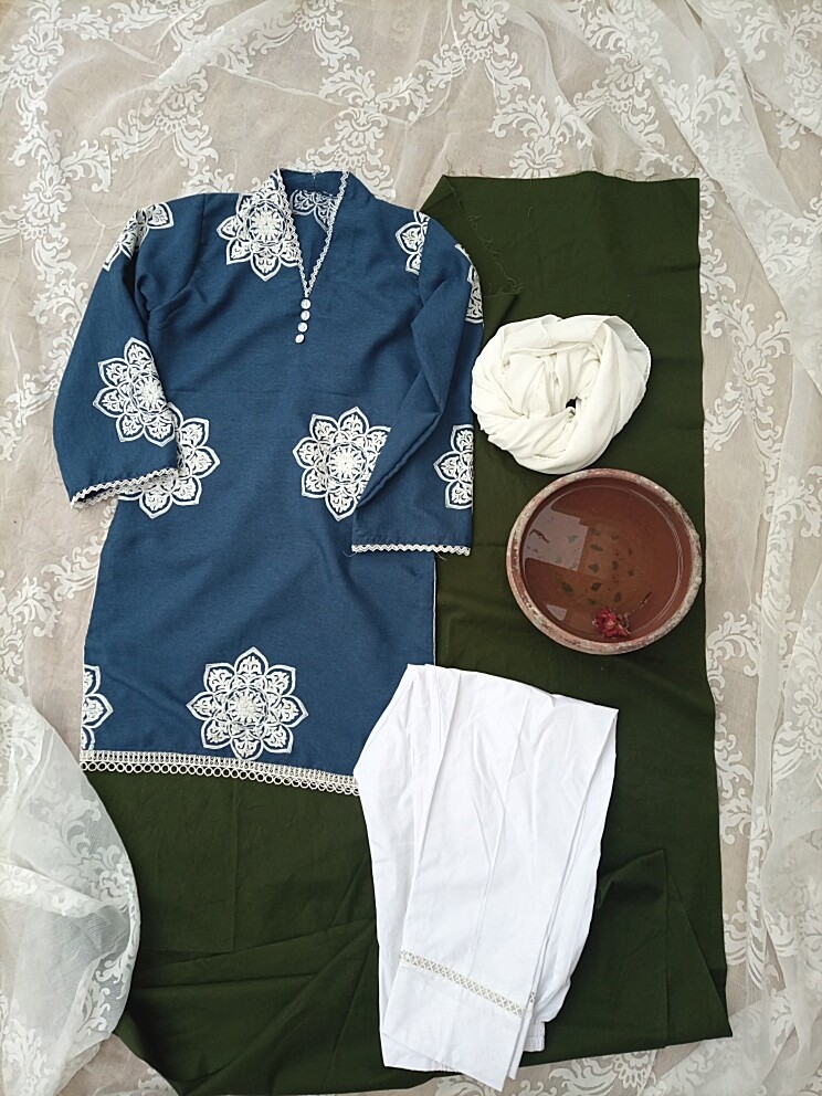 3 piece suit embroidery shirt
