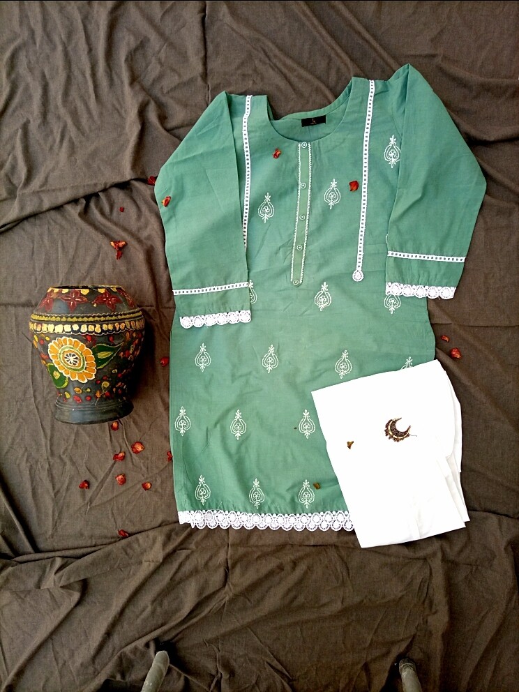 3piece  hand painted kurta cotton dress