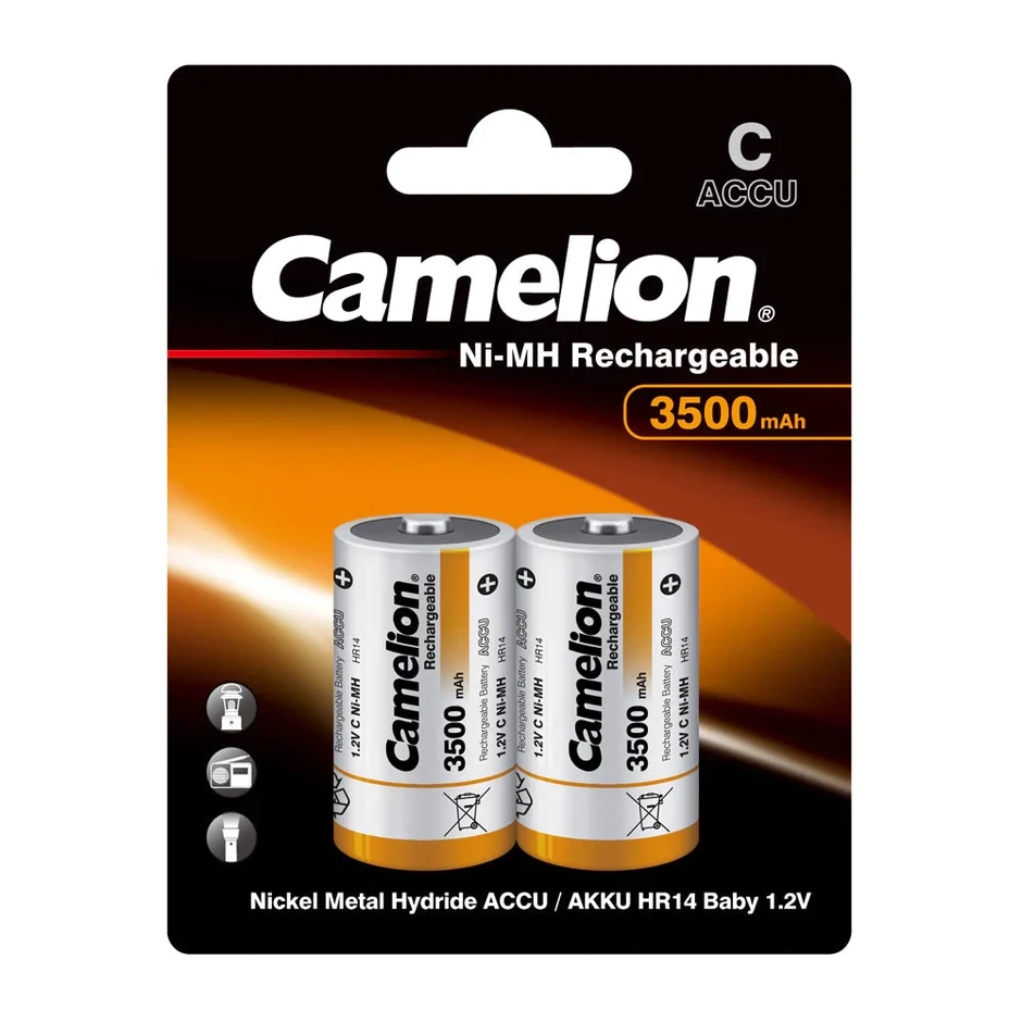 C Ni-Mh Rechargeable High Capacity 2-Pack