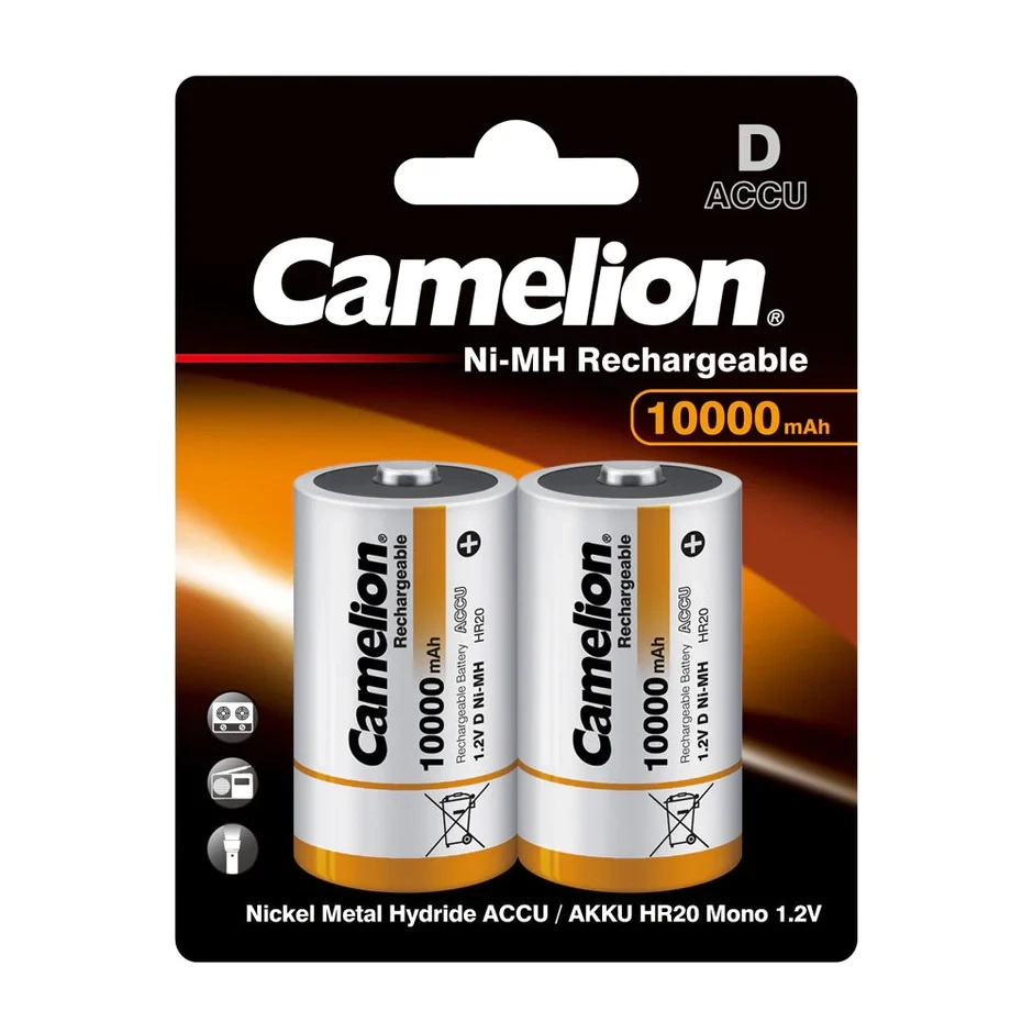 D Ni-Mh Rechargeable High Capacity 2-Pack