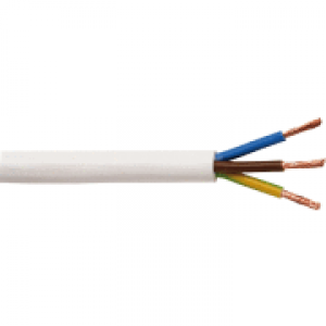 Elektrības kabelis Lokans OMY 2x0,75mm Balts