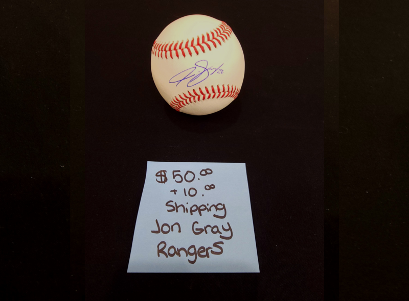 " Jon Gray " Rangers Signed Baseball