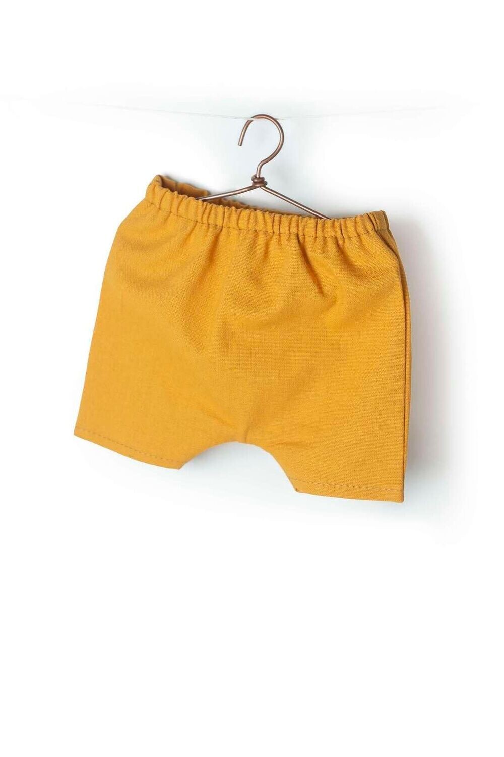Hose - Shorts Gelb (für 23 cm Bären). Leinen. Dekoartikel. Gebraucht