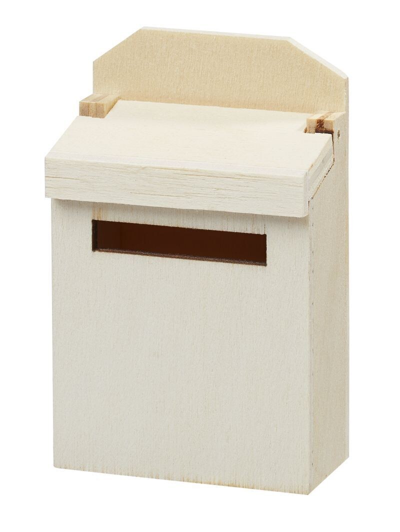 Briefkasten natur ca.4,6x6cm für Wichteltüren Zubehör/ Wichtelhaus. Holz. Dekoartikel