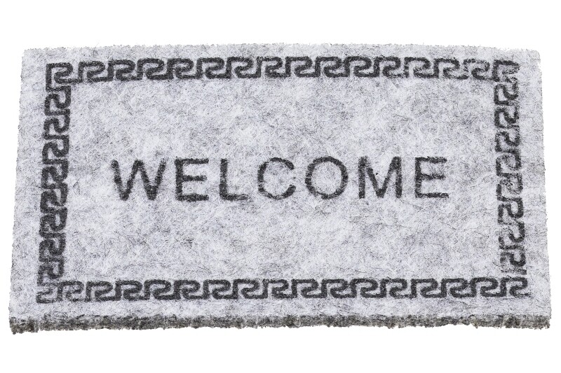 Fussmatte Welcome Hellgrau