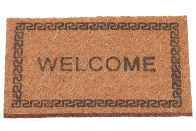 Miniatur Fußmatte Welcome 3,5x 5,5 cm, braun - Wichteltür Zubehör. DIY. Dekoartikel