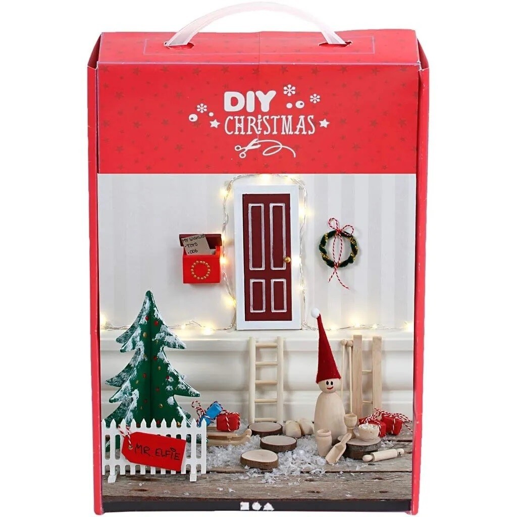 Wichteltür - Bausatz. DIY Bastelset Wichtelhaus. Zubehör Weihnachtswichtel - Wichteltür. Dekoartikel