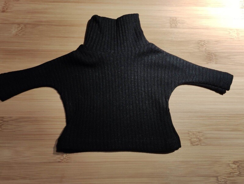 Rollkragen Top Schwarz