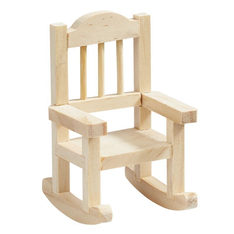 Mini Schaukelstuhl Holz Natur 7 cm