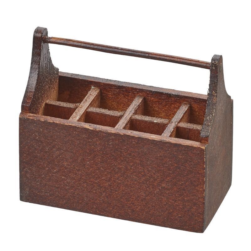 Miniatur Werkzeugbox braun, 4,6x2,4x4cm. Dekoartikel