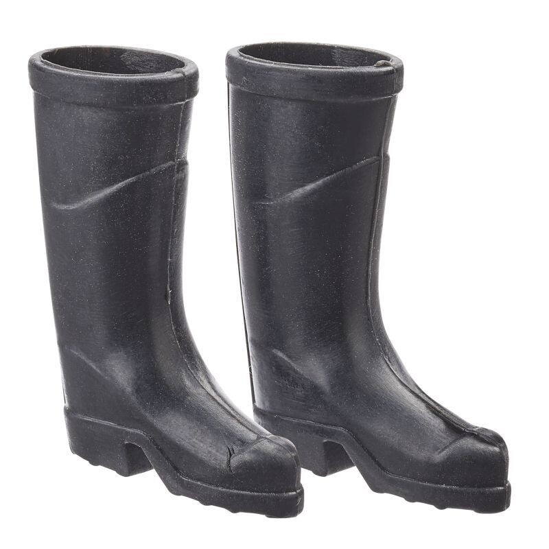 Miniatur Gummistiefel schwarz - Wichteltür Zubehör. Dekoartikel