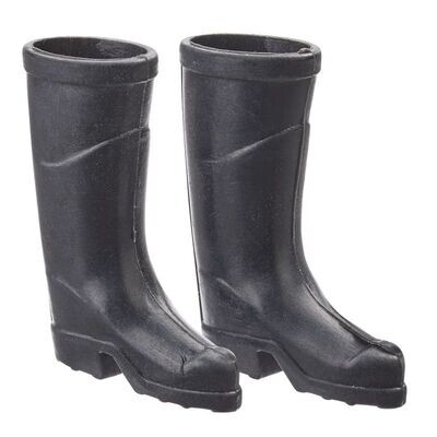 Miniatur Gummistiefel schwarz - Wichteltür Zubehör. Dekoartikel