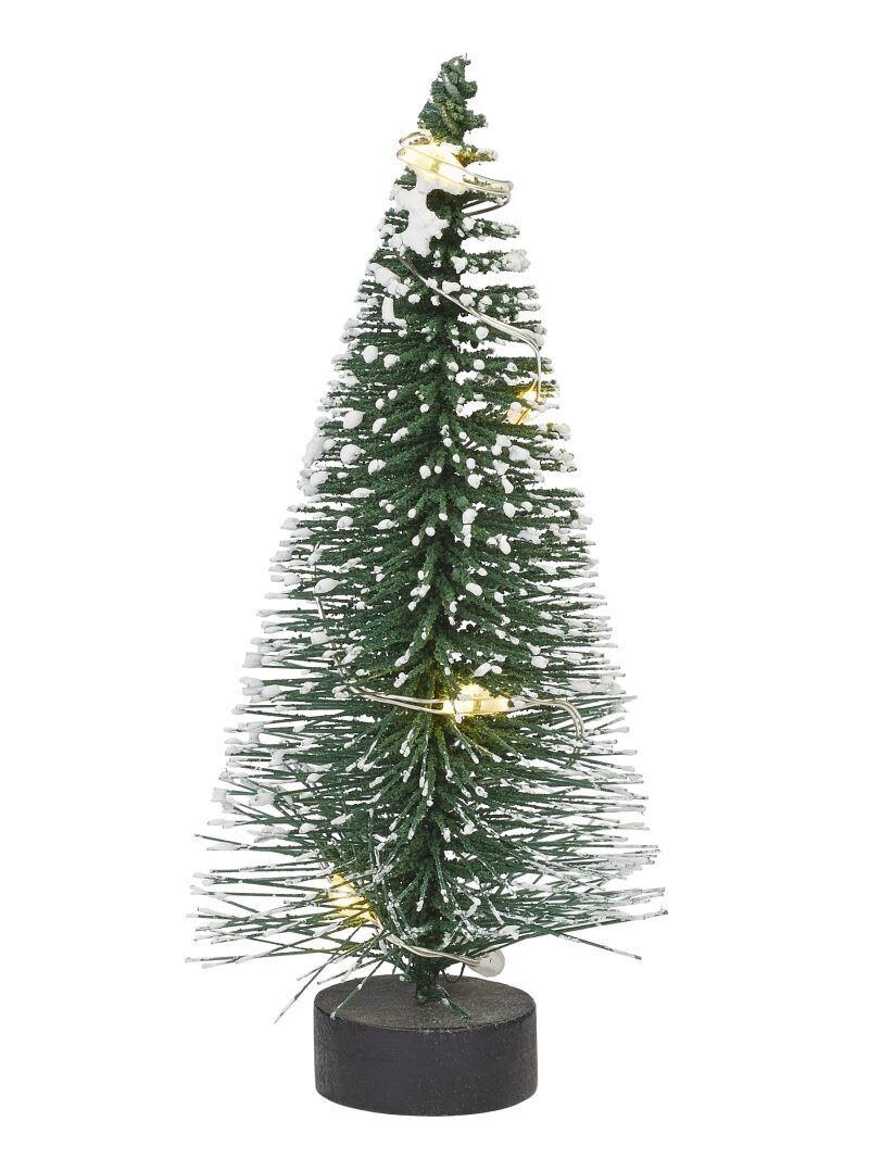 Mini-Tanne mit LED-Beleuchtung, ca.8 cm. Weihnachtsbaum. Tannenbaum. Wichteltür Zubehör. Miniaturen. Dekoartikel
