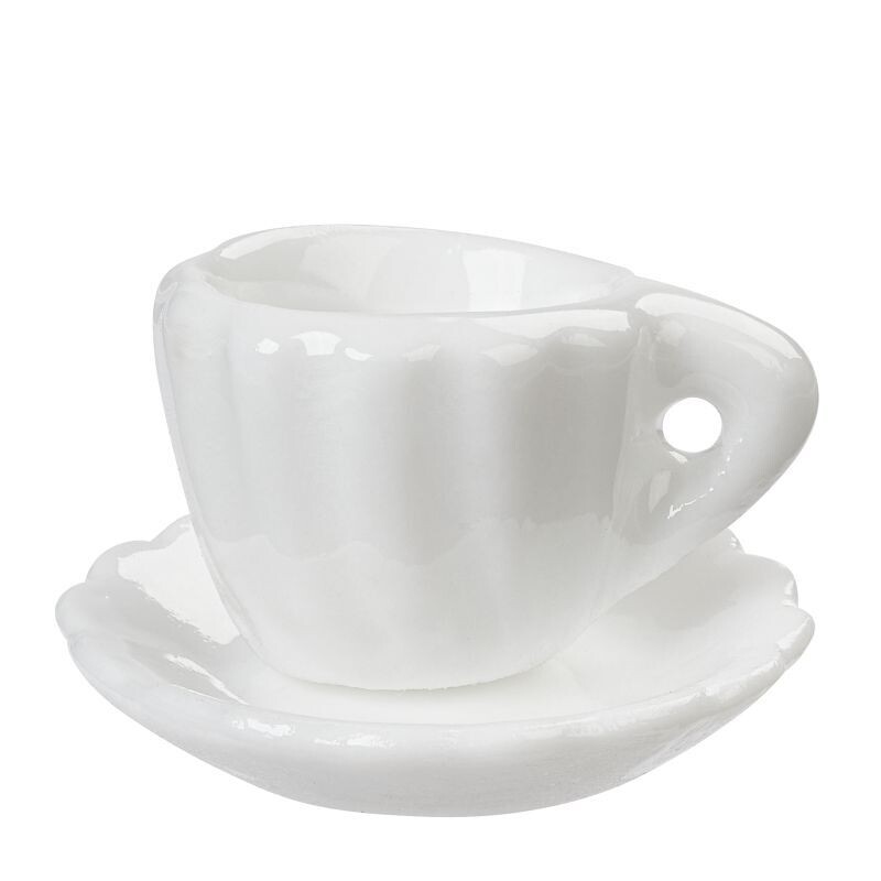 Miniatur Kaffeetasse, Tasse weiß/Keramik, ca.1,8cm. Teetasse. Wichteltür Zubehör. Dekoartikel
