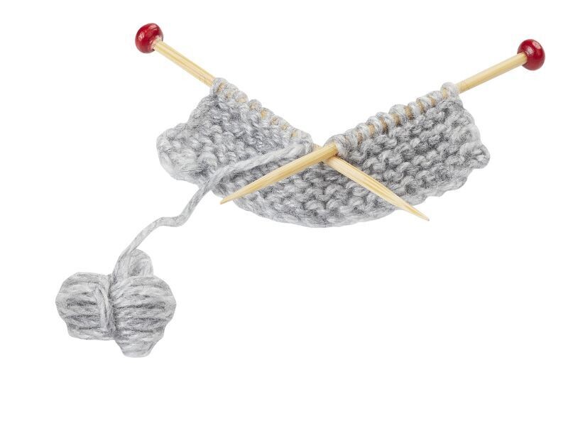 Miniatur Strickzeug Weiß - Wichteltür und Feentür Zubehör. Handarbeit. Dekoartikel