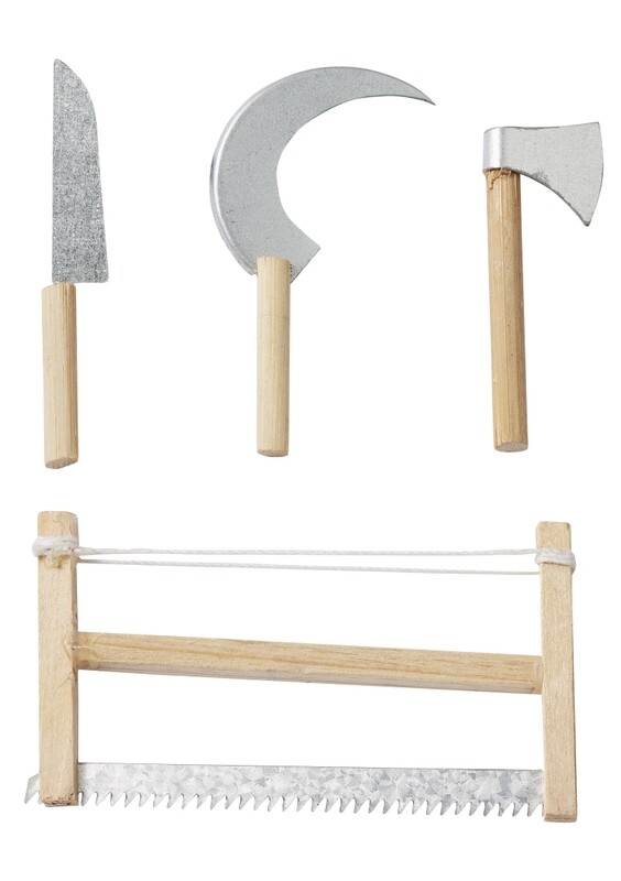 Werkzeug Set ca. 5 - 8 cm. Wichteltür Zubehör. Miniatur Garten. Dekoartikel