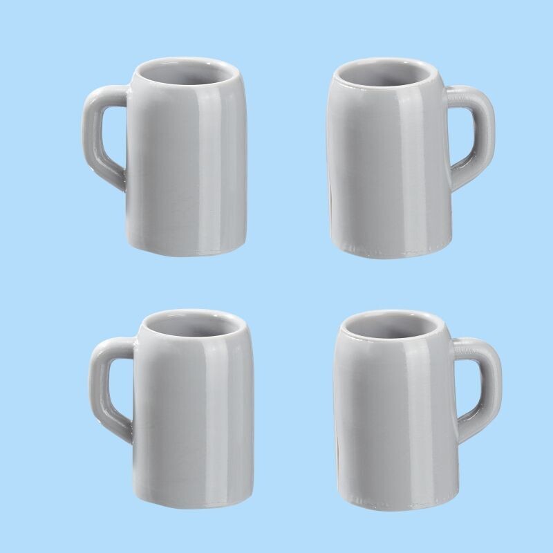 Miniatur Kaffeetasse, weiß/Keramik, ca.1,8cm. Teetasse. Wichteltür Zubehör. Dekoartikel