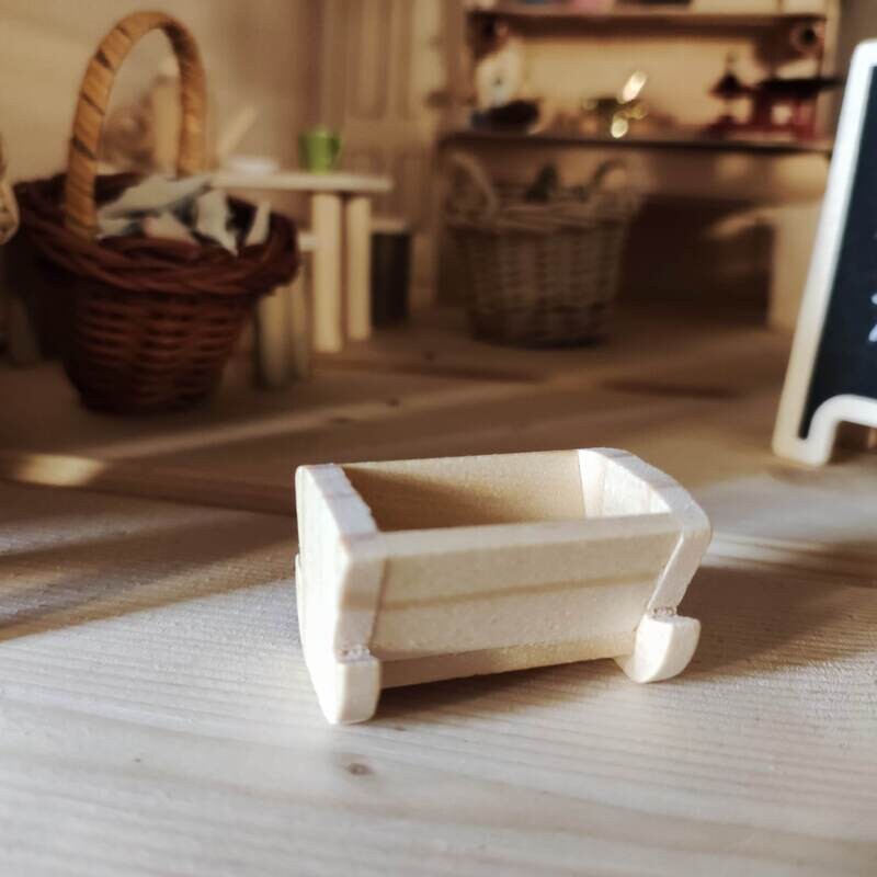 Kleine Holzwiege. Miniatur Möbel. Wichteltür Zubehör. Dekoartikel