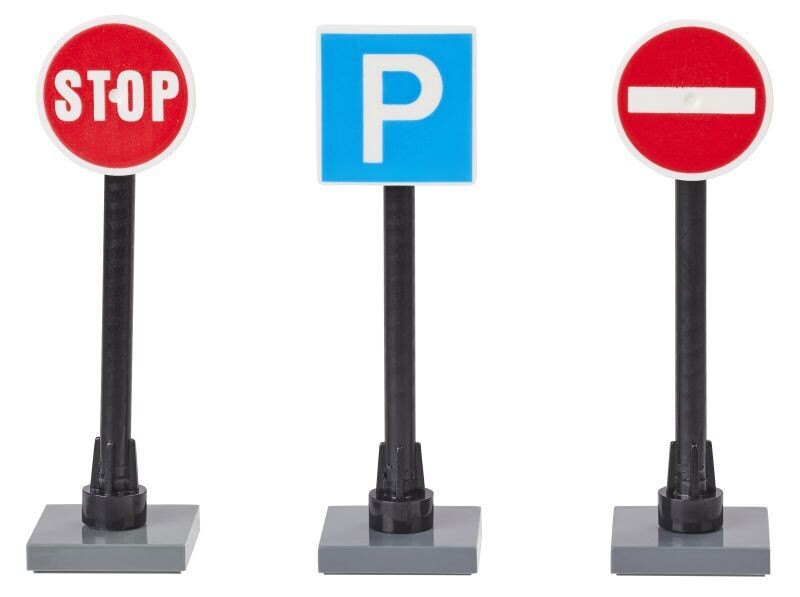 Miniatur Verkehrsschilder-Set I ca. 1,5 - 5,5 cm, 3 Stück -  Zubehör Wichteltür. Baustelle. Dekoartikel