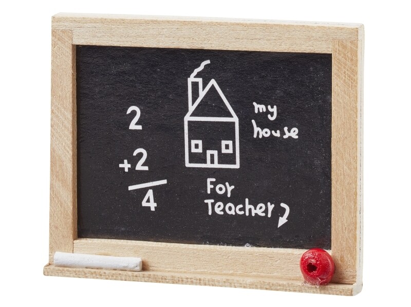 Miniatur Schultafel, ca. 44 x 37mm - Wichteltür Zubehör. Dekoartikel