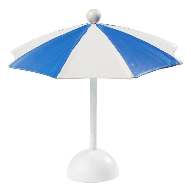 Miniatur Sonnenschirm blau/weiss 10x10cm - Wichtelwelt. Wichteltür Zubehör. Dekoartikel