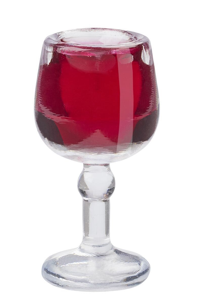 Miniatur Weinglas, Rotwein Gläser 2cm, Btl. 4St. Wichteltüren Zubehör. Miniaturen. Dekoartikel