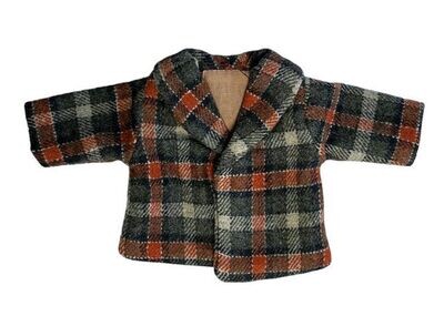 Mantel Blau-Braun kariert fuer 23 cm Philomena Kloss Baeren Mantel Blau-Braun kariert fuer 23 cm Philomena Kloss Baeren