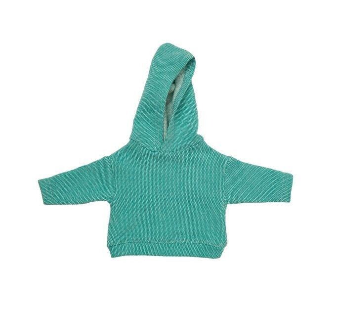Classic Hoodie - Mint. Kapuzenpullover. Baumwolle. Für 40 cm Bären. Dekoartikel. Gebraucht