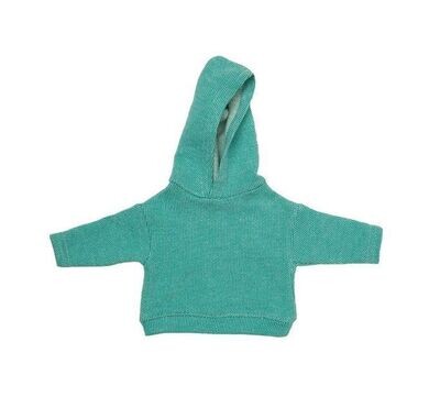 Classic Hoodie - Mint. Kapuzenpullover. Baumwolle. Für 40 cm Bären. Dekoartikel. Gebraucht