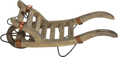Miniatur Schubkarre mit Kupferblech. Schubkarren. Wichteltür Zubehör. 7,5 cm. Krippenzubehör. Miniaturgarten. Dekoartikel