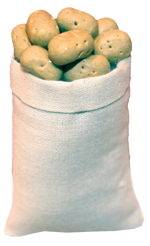 Miniatur Kartoffelsack. Kartoffeln. Wichteltür Zubehör. Krippenzubehör. Dekoartikel