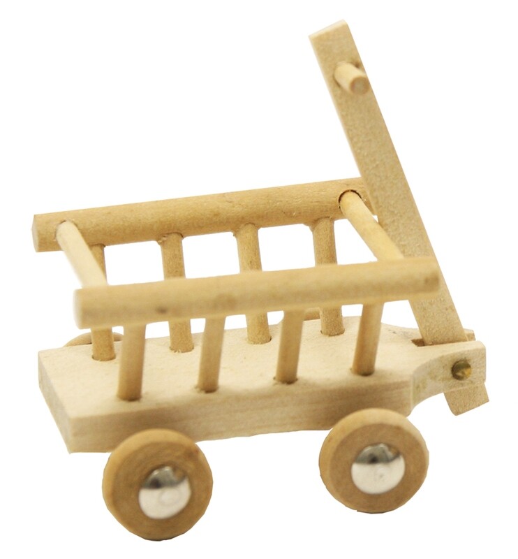 Miniatur Leiterwagen. Handwagen. Wichteltür Zubehör. Krippenzubehör. Dekoartikel