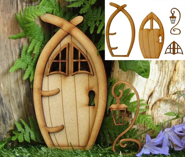 Miniatur Wichteltür Set - Feentür. DIY Zubehör. Dekoartikel